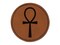 Coptic Cross Ankh Egyptian Hieroglyphic Round Iron-On Engraved Faux Leather Patch Applique - 2.5"